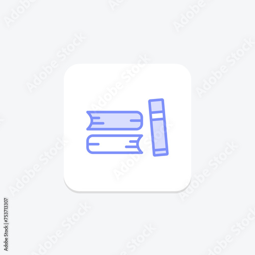 Books icon, reading, literature, knowledge, study duotone line icon, editable vector icon, pixel perfect, illustrator ai file