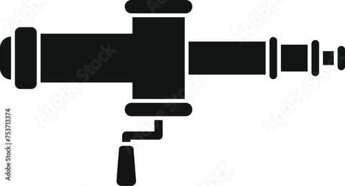 Sport ice fishing rod icon simple vector. Camping landscape. Vacation traveling