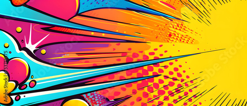 comic abstract pop art background with thunder illustration. © katobonsai