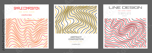 Background of wavy lines. Abstract template for the cover, interior, banners, posters, flyers. The idea of product packaging, print and design creativity