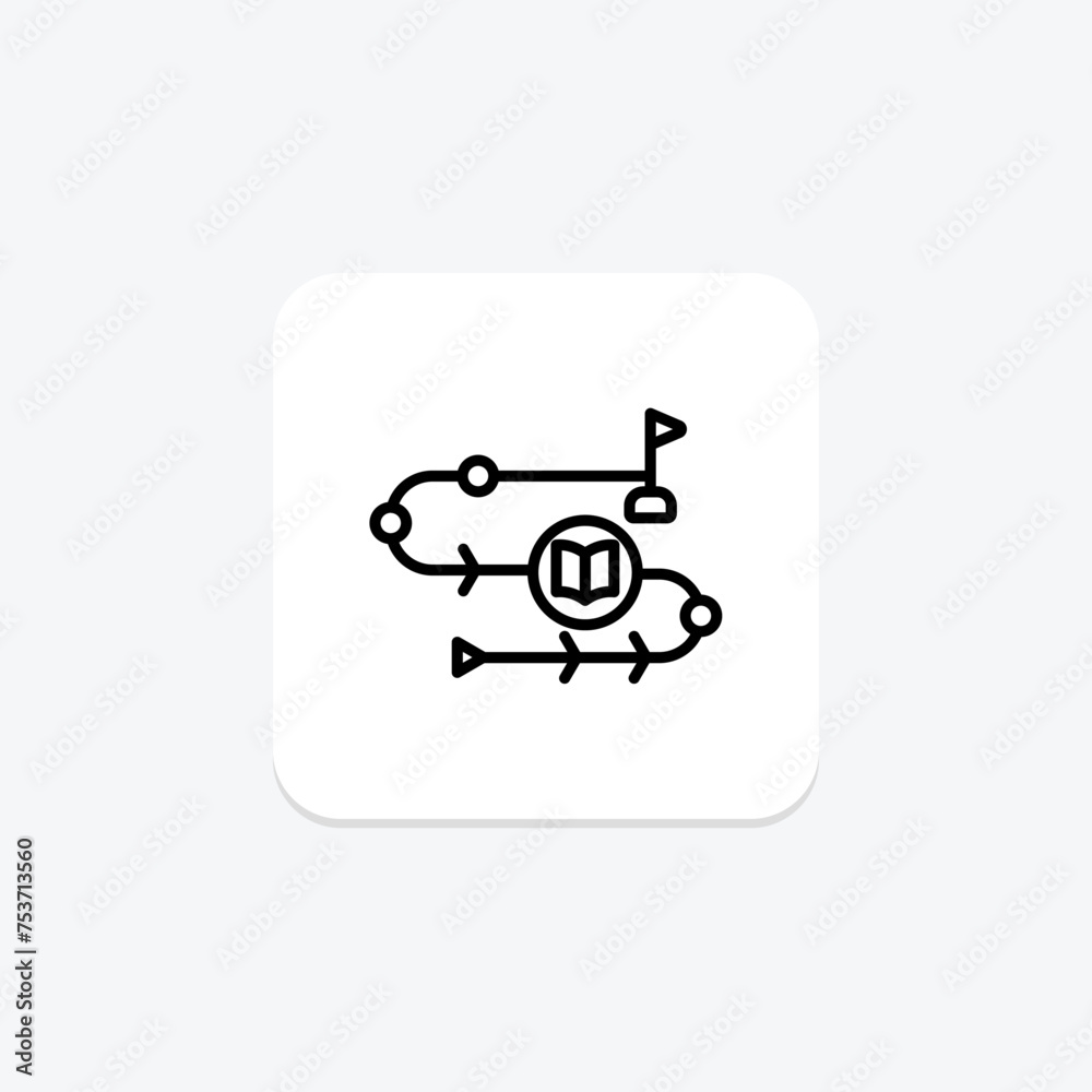 Learning Path icon, path, academic, achievement, study line icon, editable vector icon, pixel perfect, illustrator ai file Learning Path icon, path, academic, achievement, study line icon, editable vector icon, pixel perfect, illustrator ai file