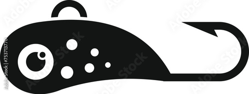 Hook ice fishing bait icon simple vector. Nature sport. Outdoor traveling water