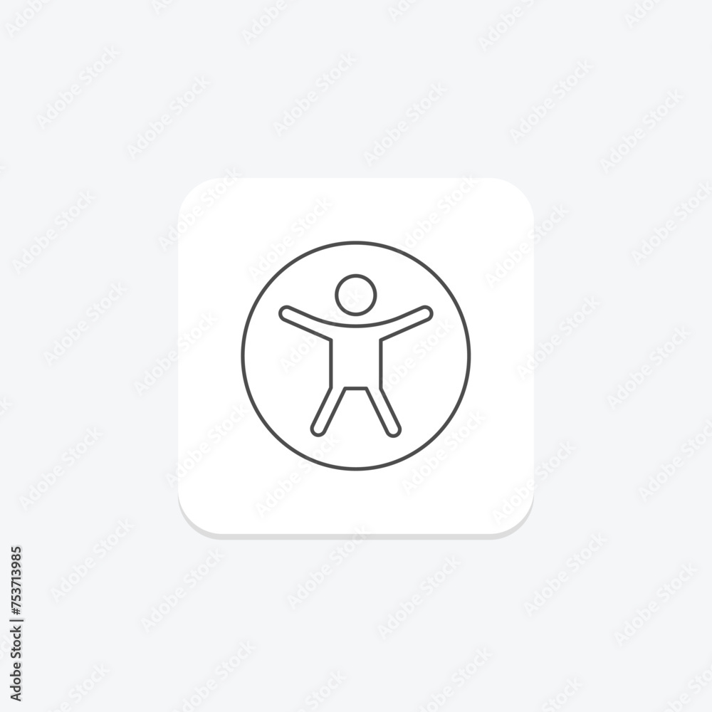 Accessibility icon, web, design, inclusive, development thinline icon, editable vector icon, pixel perfect, illustrator ai file Accessibility icon, web, design, inclusive, development thinline icon, editable vector icon, pixel perfect, illustrator ai file