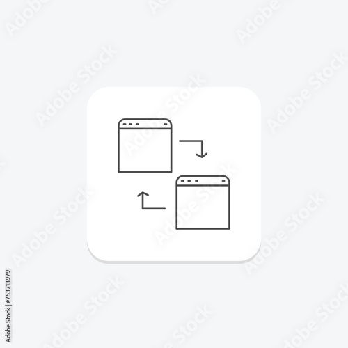 Cross-Browser Compatibility icon, compatibility, web, development, support thinline icon, editable vector icon, pixel perfect, illustrator ai file