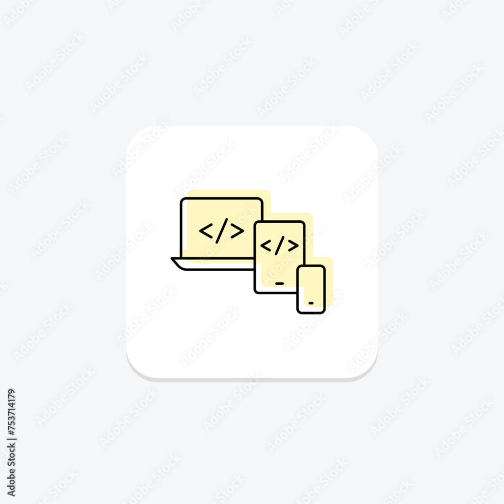 Responsive Design icon, design, web, mobile, layout color shadow thinline icon, editable vector icon, pixel perfect, illustrator ai file Responsive Design icon, design, web, mobile, layout color shadow thinline icon, editable vector icon, pixel perfect, illustrator ai file
