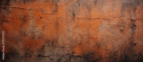 Textured terracotta wall with dark marks and cobwebs