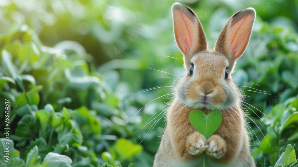 Easter bunny making a heart shape with its ears. Easter bunny making a heart shape with its ears.