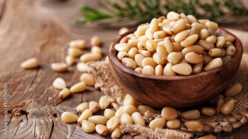 collection of pine nuts, rich in protein and healthy fats