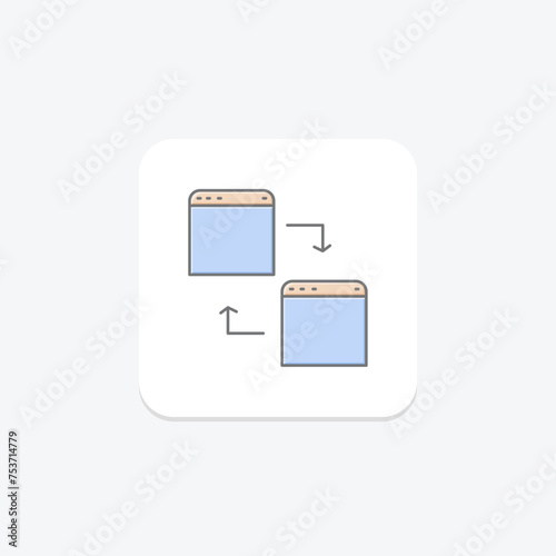 Cross-Browser Compatibility icon, compatibility, web, development, support lineal color icon, editable vector icon, pixel perfect, illustrator ai file photo