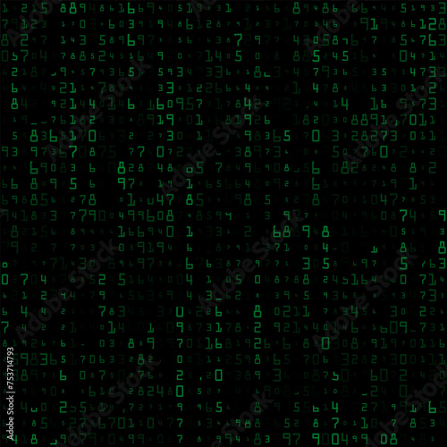 The matrix. A background with a chaotic arrangement of numbers. Technological cyberspace. decimal encoding of data. Background for thematic ideas