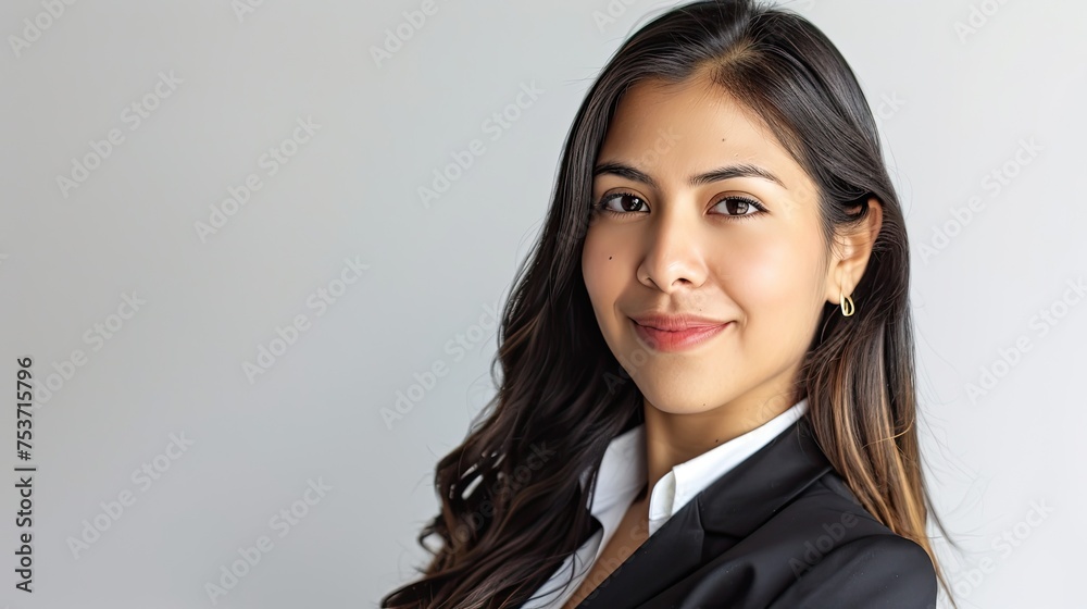 Young Latin American woman, business portrait profile. Young Latin American woman, business portrait profile.