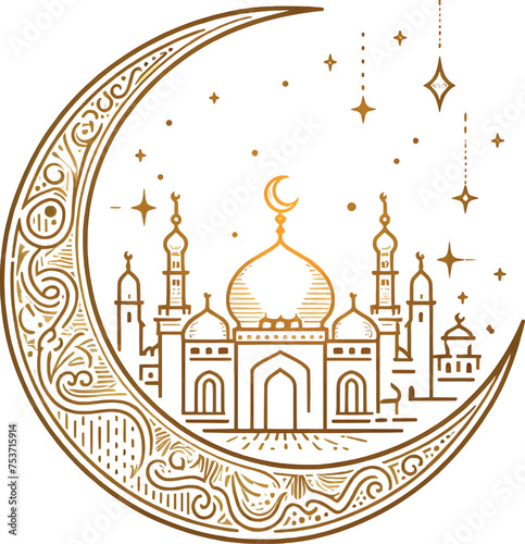 Hand Drawn  Eid Wishes & Ramadan kareem Vectors Illustration