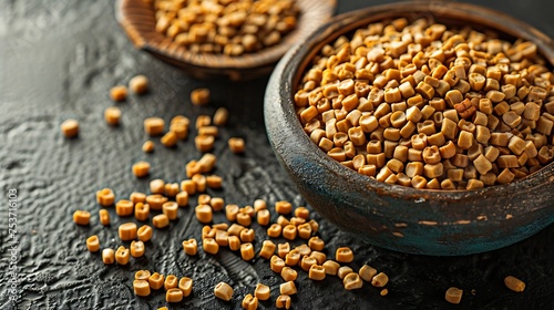 collection of fenugreek seeds, rich in fiber and protein