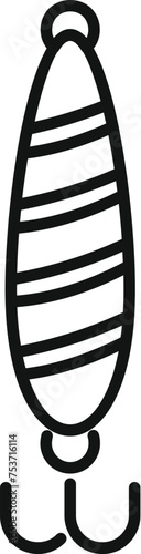 Striped fishing bait icon outline vector. Season landscape. Family snow activity