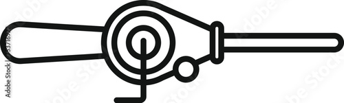 Ice fishing rod icon outline vector. Sport camping activity. Fisher event festival