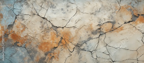 Cracked paint on stone surface abstract interior background