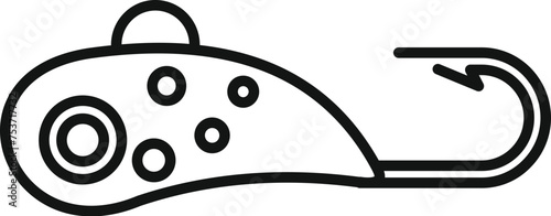 Hook ice fishing bait icon outline vector. Nature sport. Outdoor traveling water
