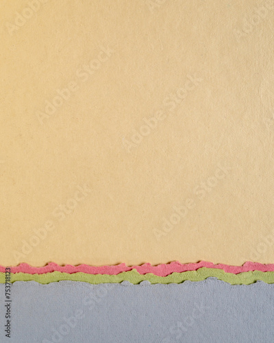 abstract paper landscape in beige and gray pastel tones - collection of handmade rag papers