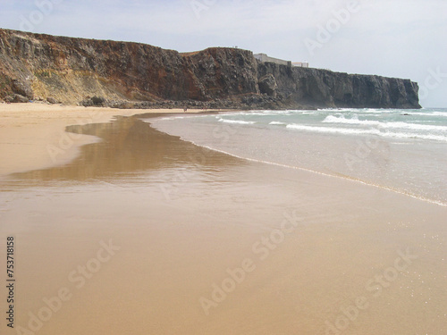 Cliff at the atlantic coast of Praia do Tonel beach, Sagres, Algarve, Portugal