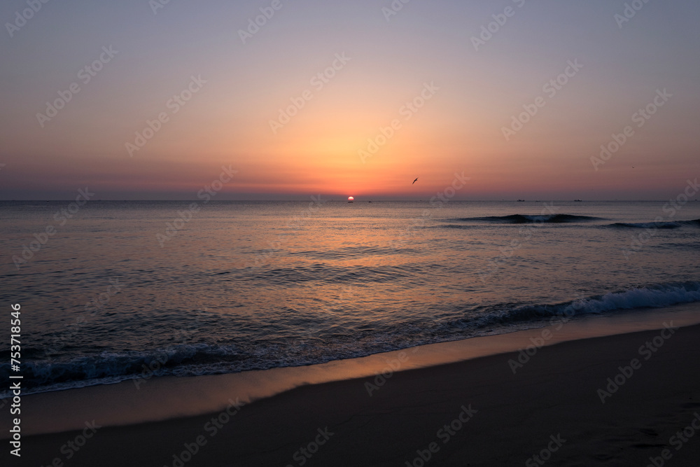 View of the sunrise at Gyeongpo Beach in Gangneung