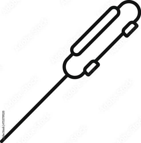 Metal fishing rod icon outline vector. Icy season day. Polar camping outdoor