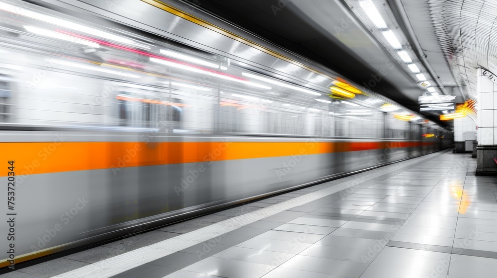 Obraz premium Subway train station motion blur background