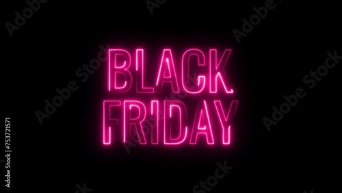 Black Friday animation with a minimalist pink neon effect. Ideal for advertising, banners and promotional materials