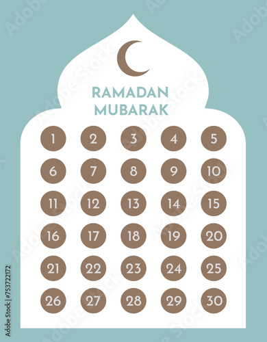 Simple design ramadan calendar, countdown