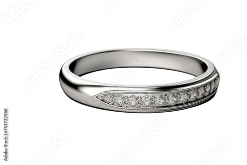 White Gold Wedding Band With Channeled Diamonds