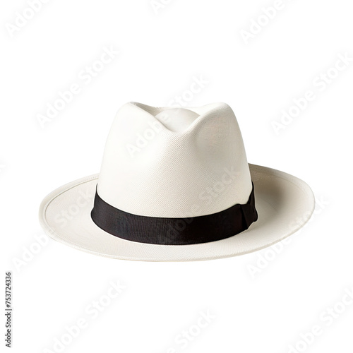 White cowboy hat isolated on transparent background, clipping path, png file, 