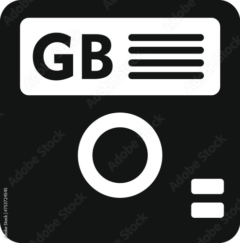 GB board icon simple vector. Archive state backup. Computer disk state