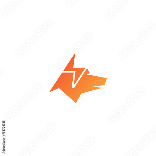 Free Download Electric dog logo design, vector illustration. - GFXLoad