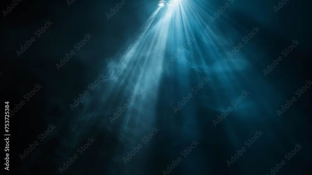 a beam of spectral light on blue background