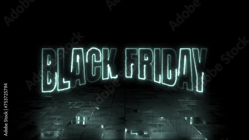 Black friday opening animation with stunning neon effects