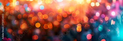 Colorful festival party with people blurred background.