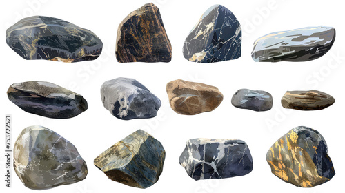 collection of various stones isolated on transparent background. each one is shot separately.png