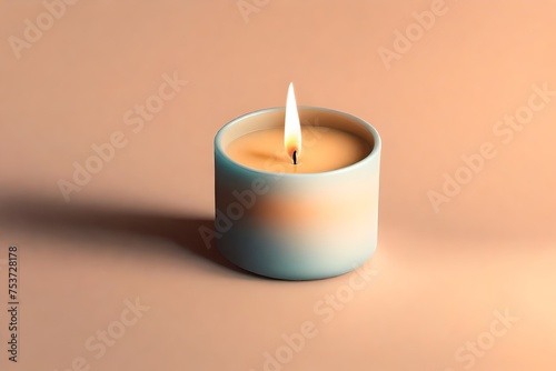 A centered candle mockup with a gradient background and soft lighting, setting a serene and peaceful mood.