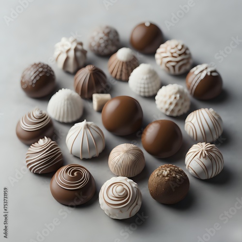 chocolate candies on a white background