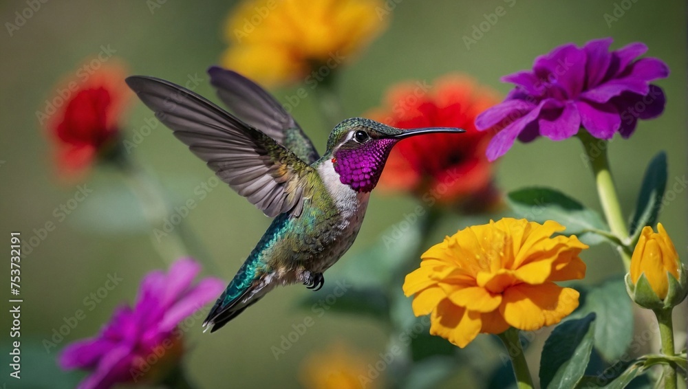 Fototapeta premium hummingbird and flower