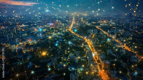 A satellite image showcasing the extensive reach of wireless networks