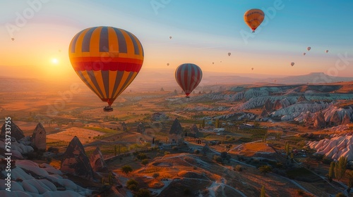 A scenic hot, air, balloon ride over Cappadocia