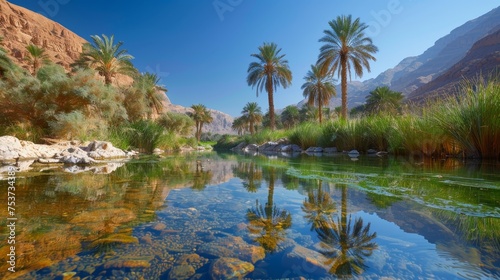 A serene desert oasis, a hidden gem for adventurers seeking solace and beauty