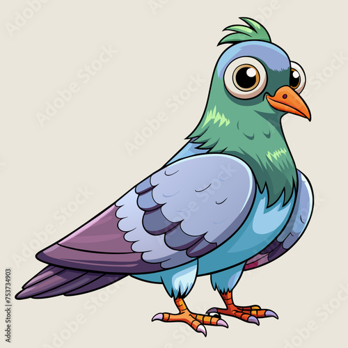 pigeon, dove, carrier pigeon, bird, poultry, avian, birdy, nestling, chick, auk, pet, vector, illustration, draw, cartoon, pretty, cute