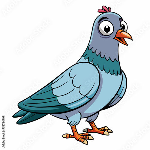 pigeon, dove, carrier pigeon, bird, poultry, avian, birdy, nestling, chick, auk, pet, vector, illustration, draw, cartoon, pretty, cute