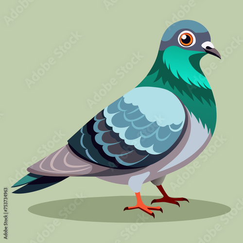 pigeon, dove, carrier pigeon, bird, poultry, avian, birdy, nestling, chick, auk, pet, vector, illustration, draw, cartoon, pretty, cute