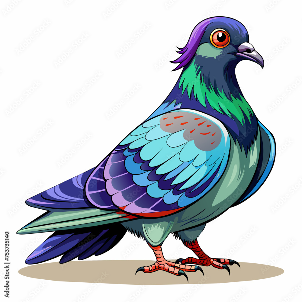 Fototapeta premium pigeon, dove, carrier pigeon, bird, poultry, avian, birdy, nestling, chick, auk, pet, vector, illustration, draw, cartoon, pretty, cute