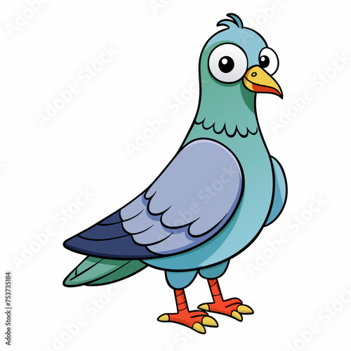 pigeon, dove, carrier pigeon, bird, poultry, avian, birdy, nestling, chick, auk, pet, vector, illustration, draw, cartoon, pretty, cute