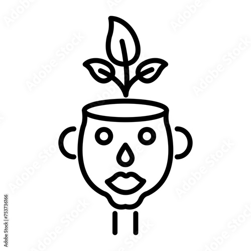 Here’s a linear icon of ecologist mindset 