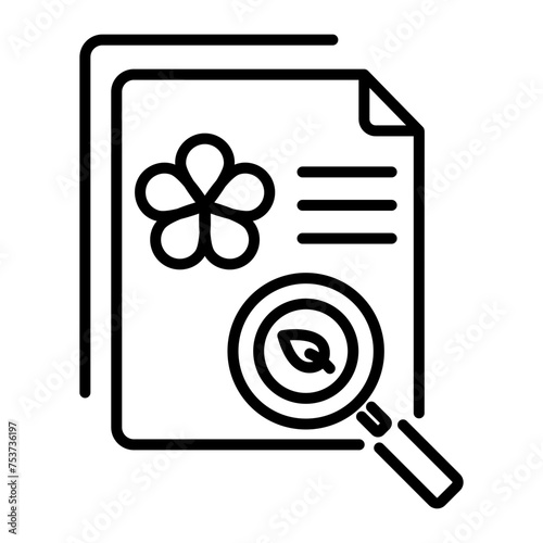 Check out outline icon of an environmental report 