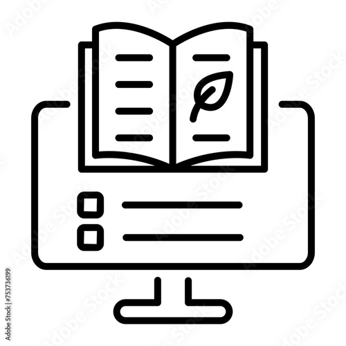 Editable linear icon of environmental education 